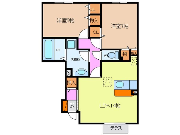 近鉄弥富駅 徒歩15分 1階の物件間取画像